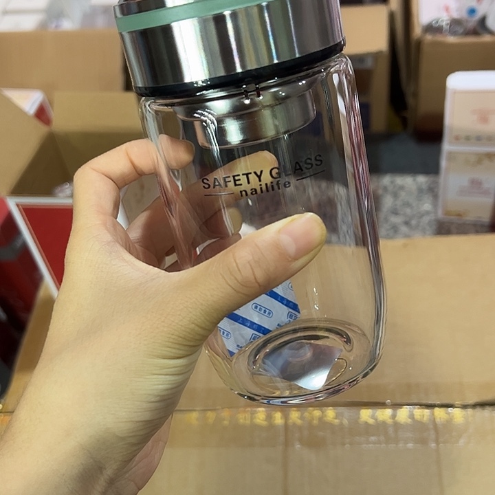 那艾生活单层烫手玻璃杯420绿色