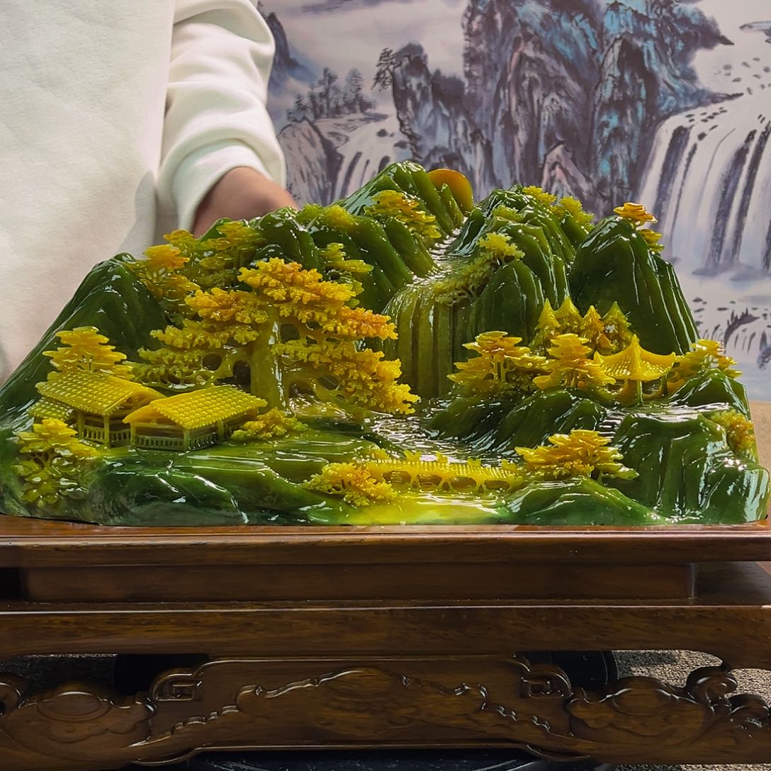 世***悟玉玉摆件多色带底座