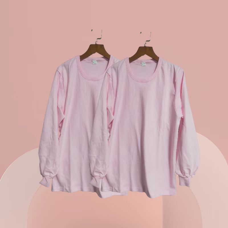 女士低领上衣秋冬季棉保暖针织印花中老年秋衣秋裤大码春秋打底