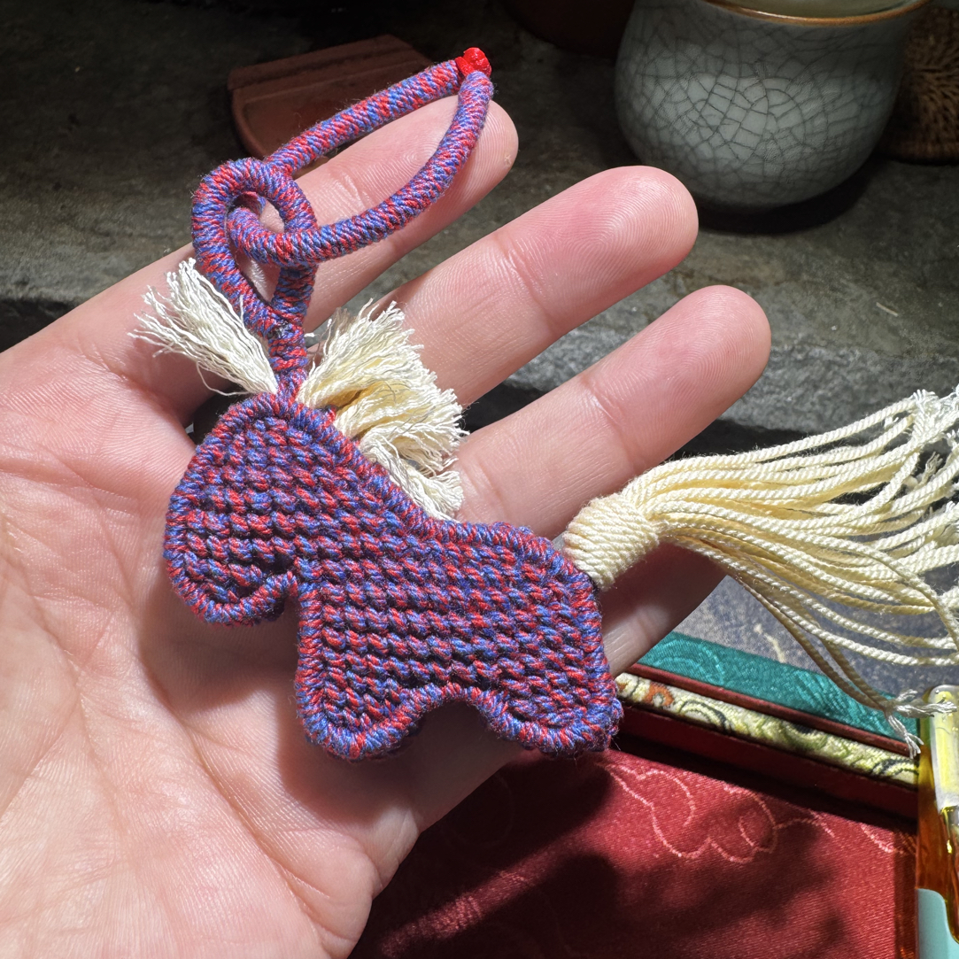 本命年毛线钩织小马钥匙扣diy材料包新年礼物
