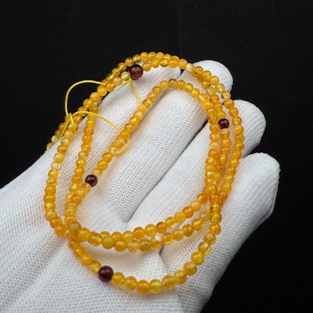 D4760【瑕疵】天然原矿蜜蜡 小米链3.3mm支持复检假一罚十