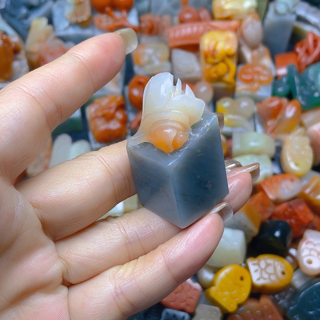 青田石印石花开富贵