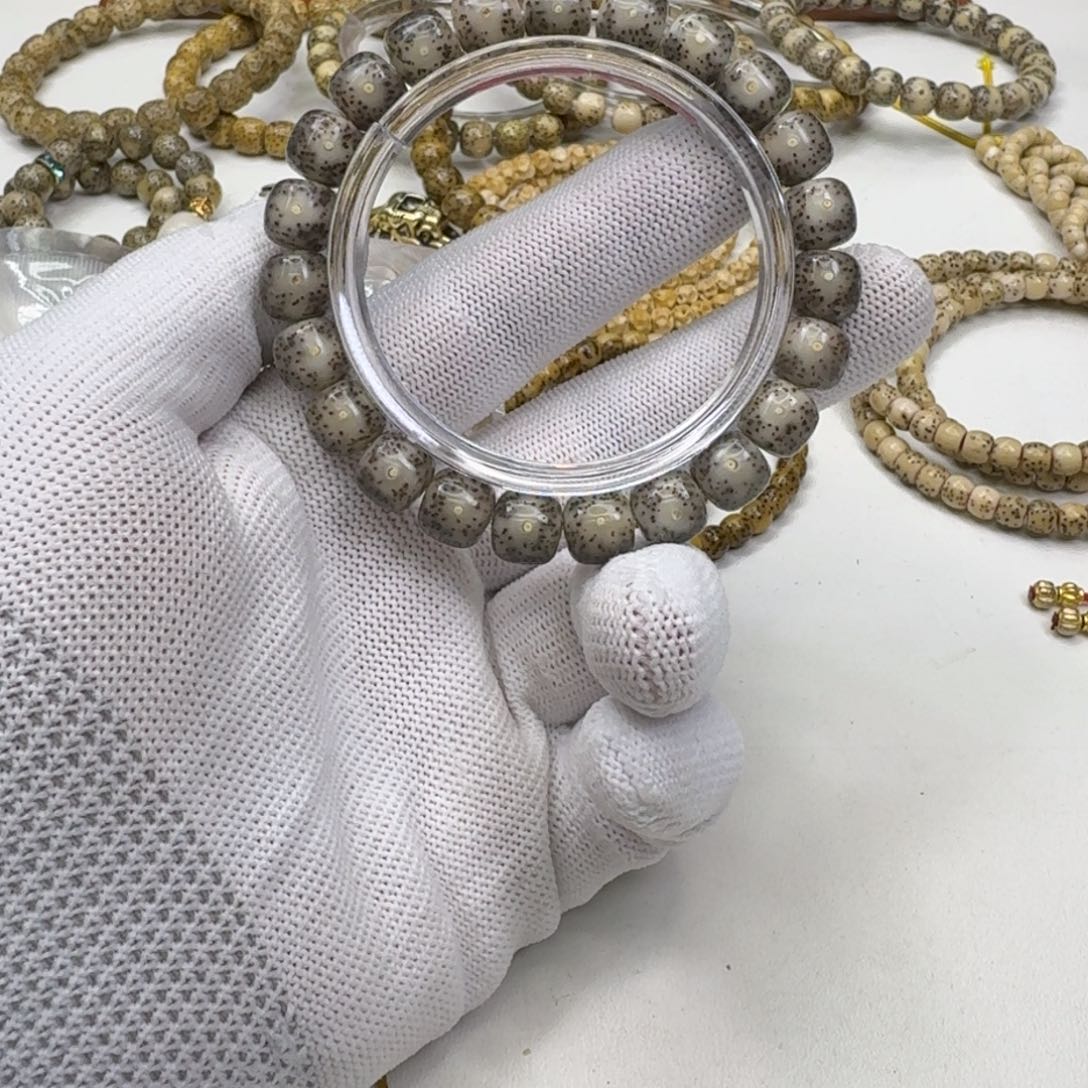 星月菩提手串18梵天小冰糖月留白银河10左右桶单圈