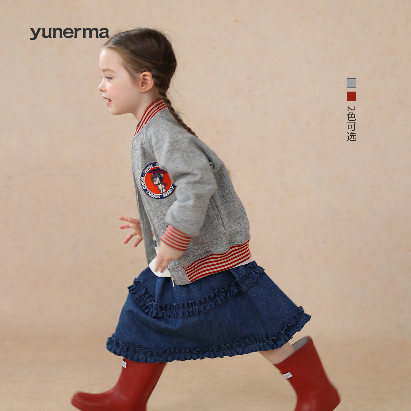 允儿妈女童日系贴布刺绣棒球服宝宝幼儿园春秋洋气卫衣儿童外套潮