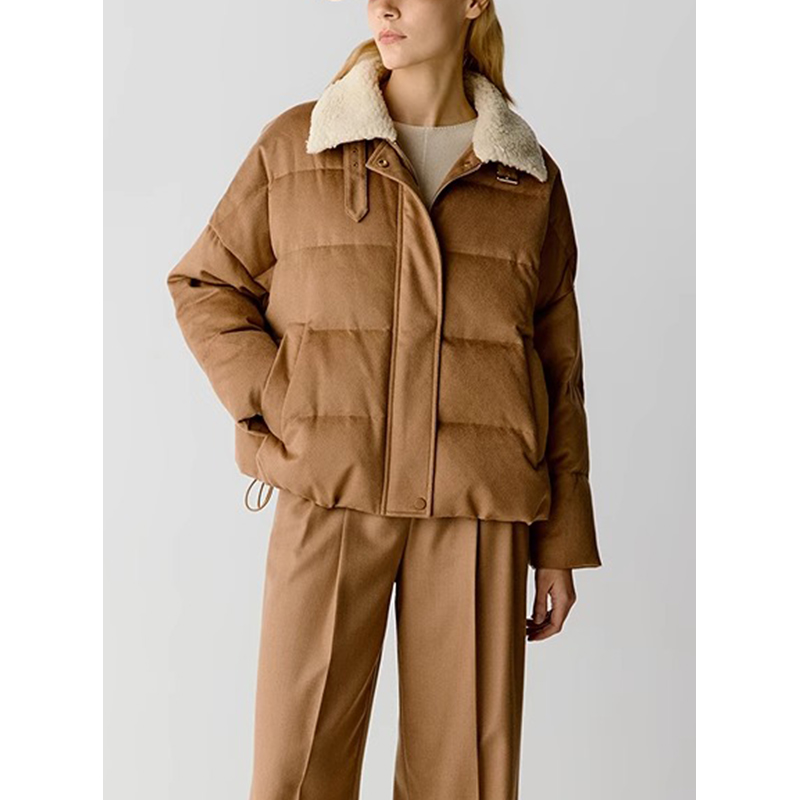 真原厂货！吊打市面所有版本！丝驼绒驼色羽绒服C614