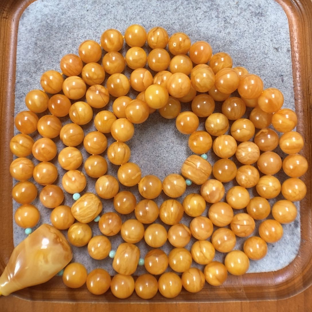 蜜蜡项链未镶嵌蜜蜡108