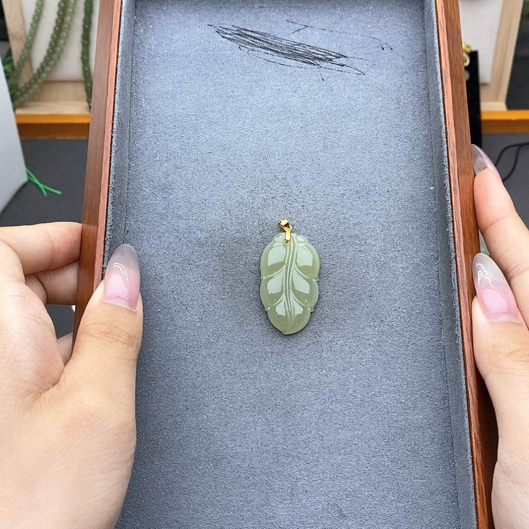 和田玉银S925镶嵌吊坠(不含链)