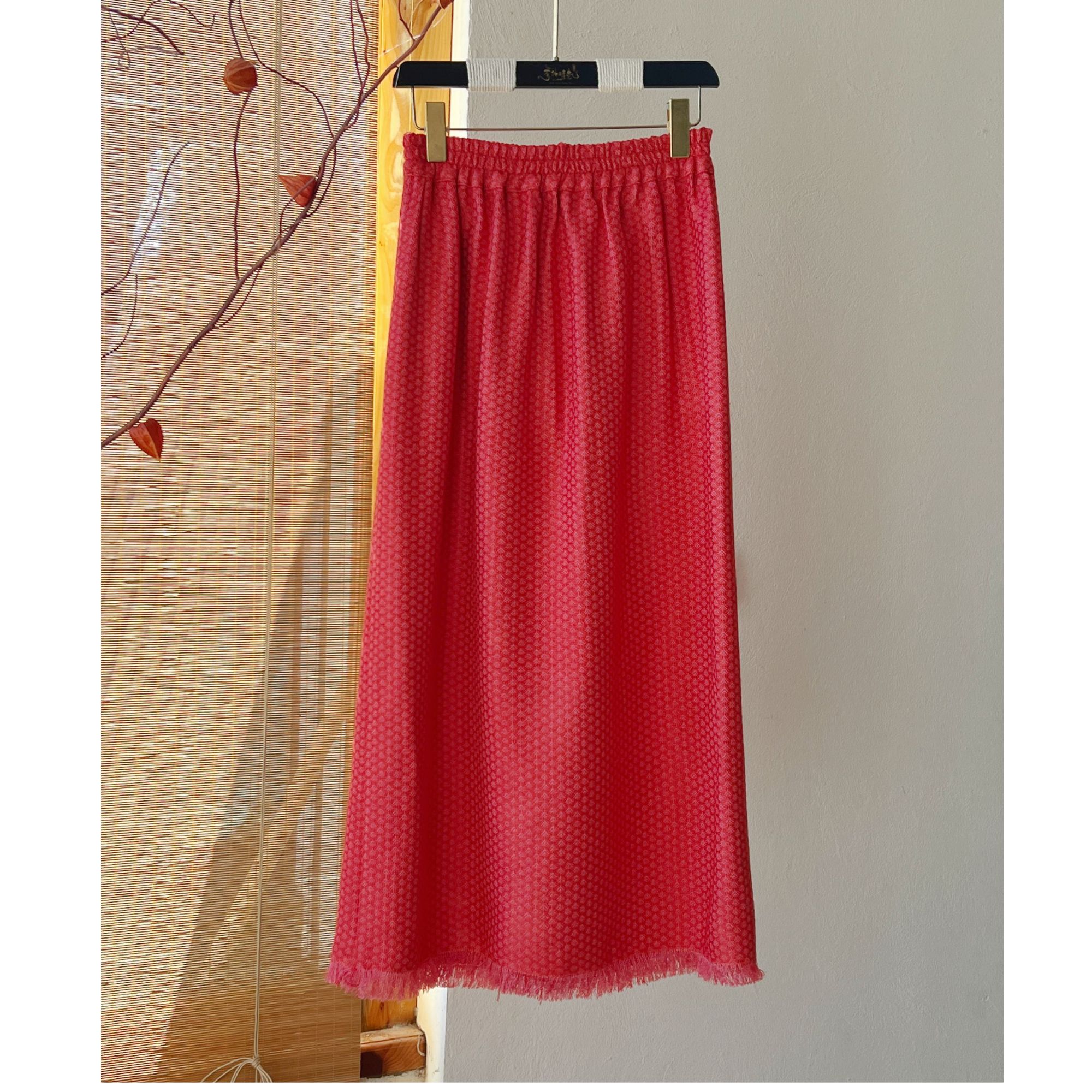 【以晴.高定】高端收藏级孤品重磅60欧姆柞蚕丝半裙雅红