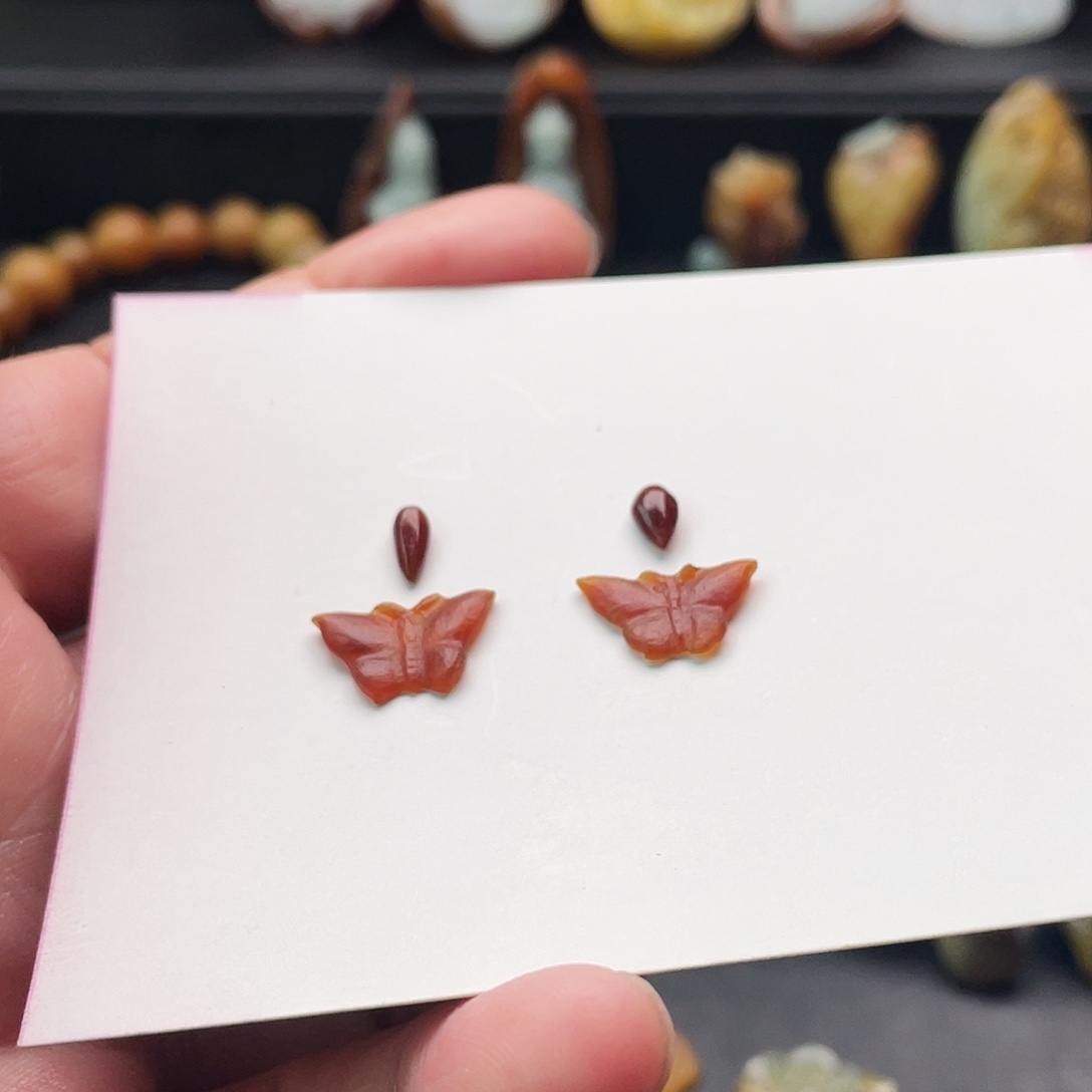 土***芋定制翡翠未镶嵌天然翡翠蝴蝶