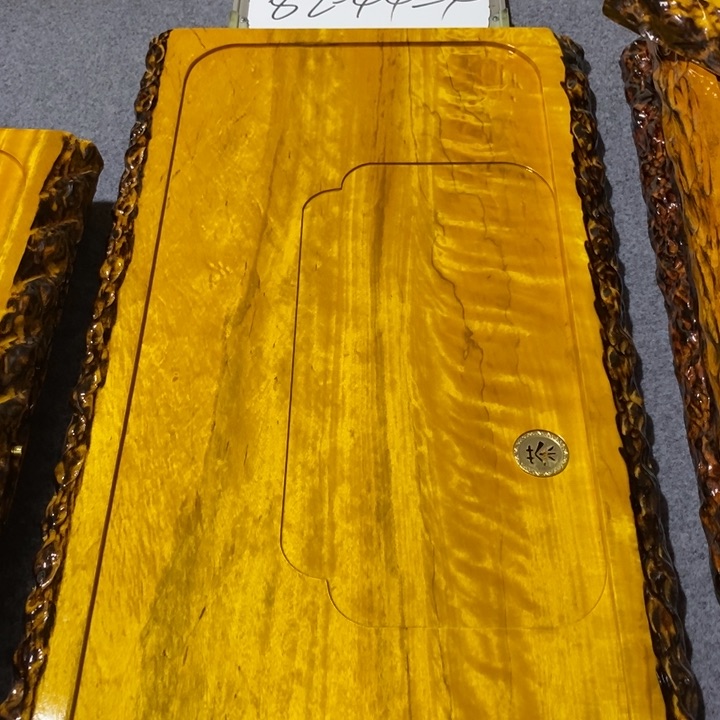 花**家非洲大叶金丝楠木茶盘