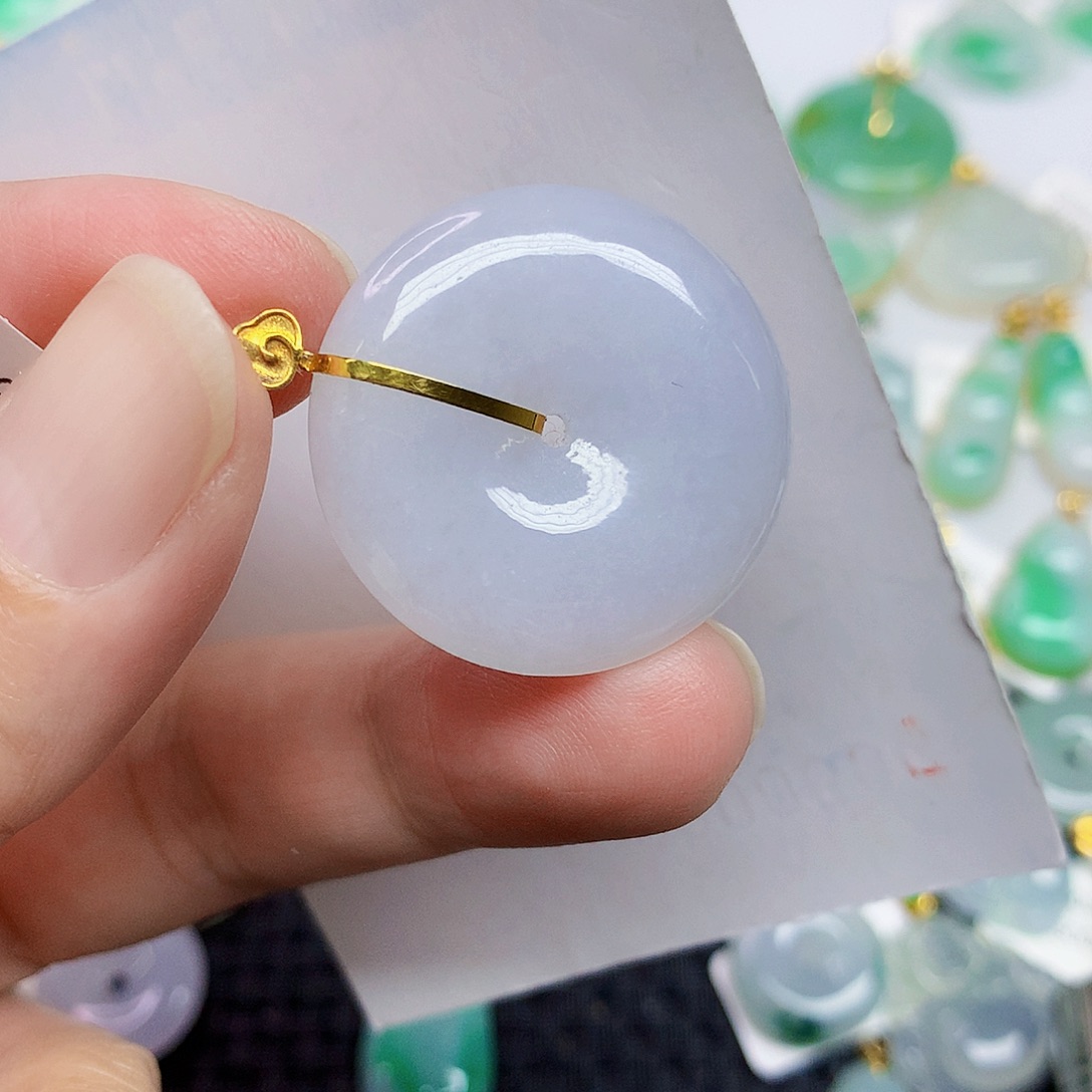 翡翠18K金镶嵌颈饰3456788