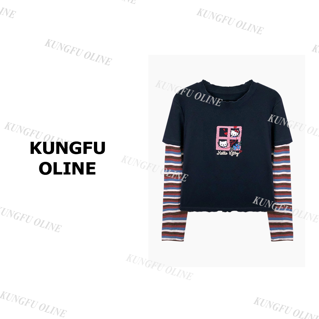 【祎祎】CT11-65秋季流光风百搭T恤女修身长袖时尚上衣