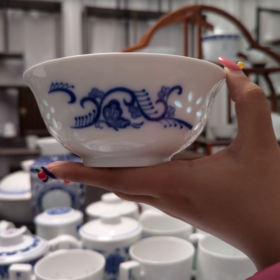 陶瓷蝴蝶5寸饭碗一个