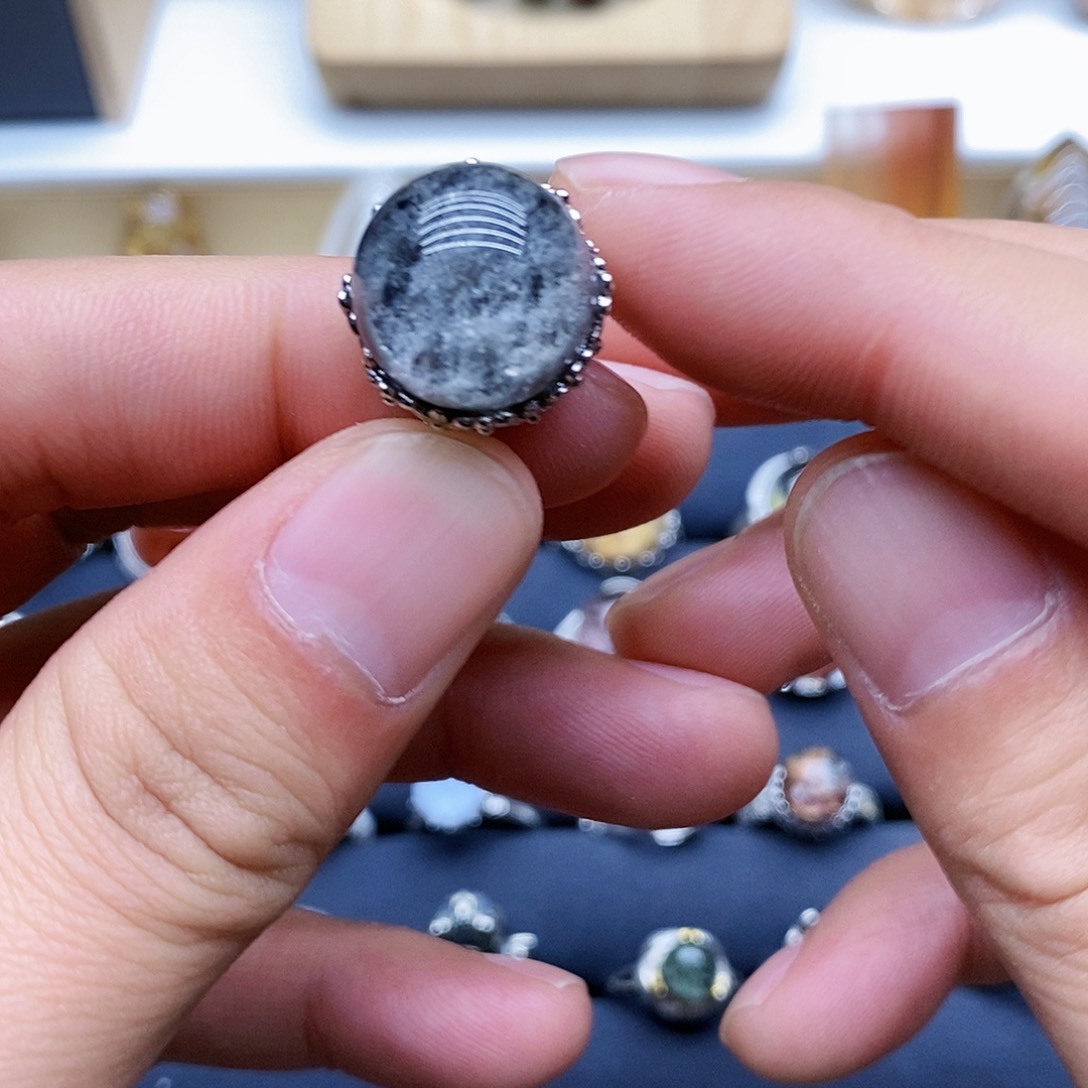 水晶戒指银S925镶嵌媛*号