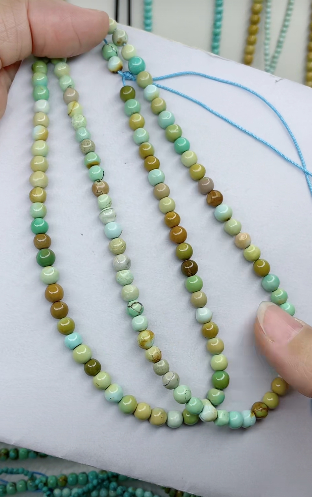 天然原矿绿松石珠链