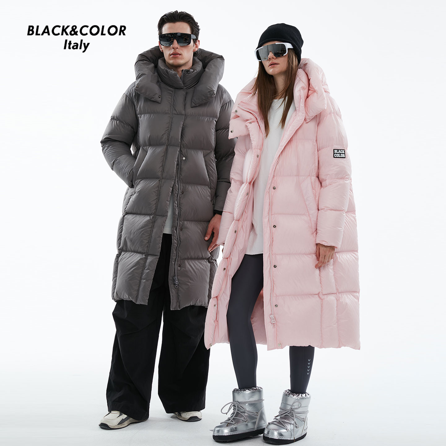 BLACKCOLOR极寒东北超厚款90白鹅绒粉色鹅绒服长款2025新款冬季