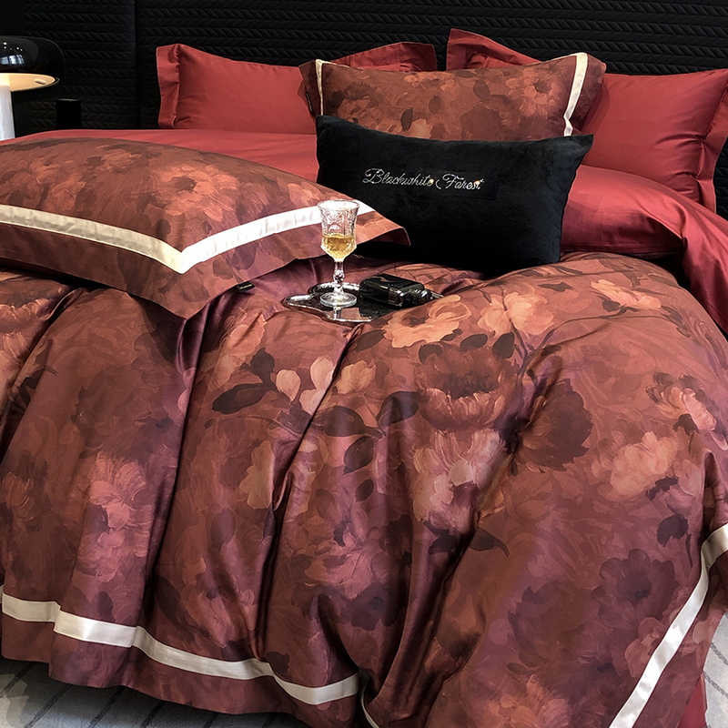 2025轻奢新款高支长绒棉澳棉数码印花四件套