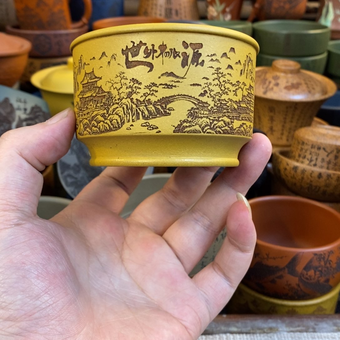 紫砂杯子宜兴全手工紫砂杯