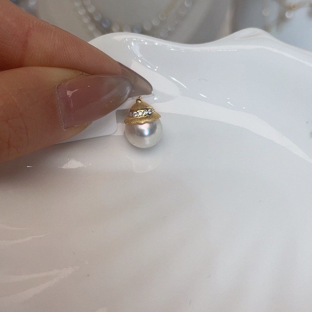 海水珍珠吊坠(不含链)银S925镶嵌