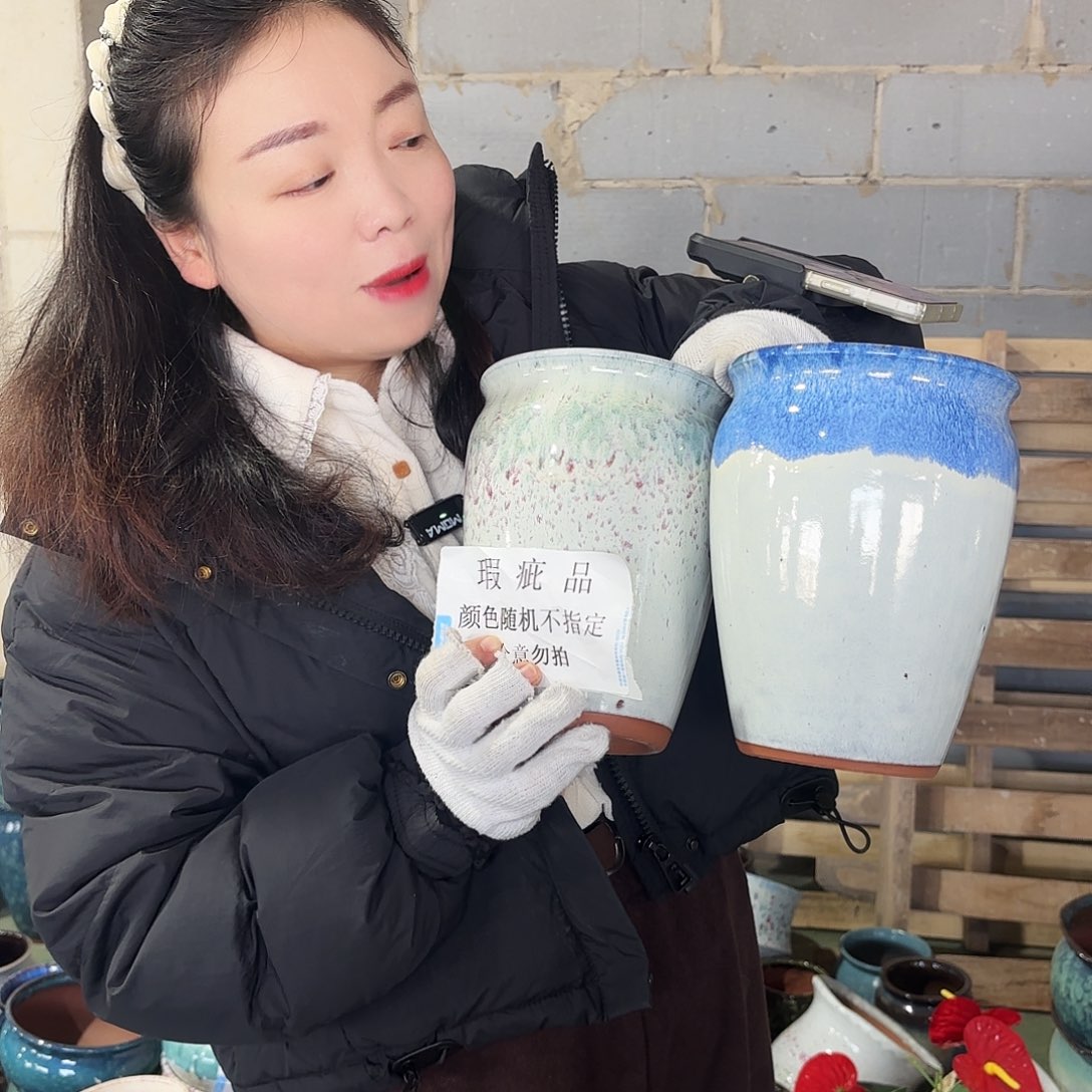 瑕疵两个高20/14红陶