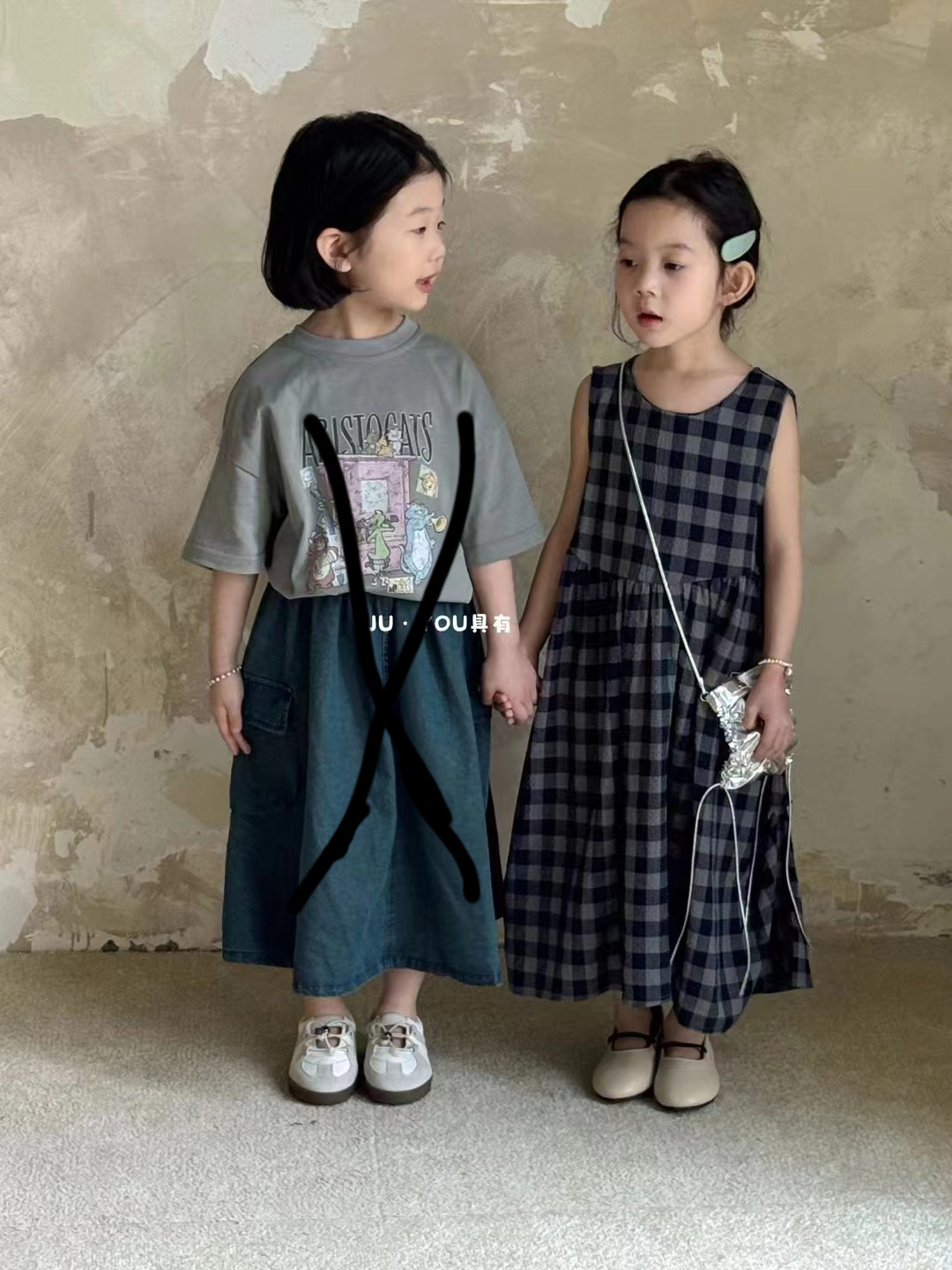 森系水洗软棉纱格子裙