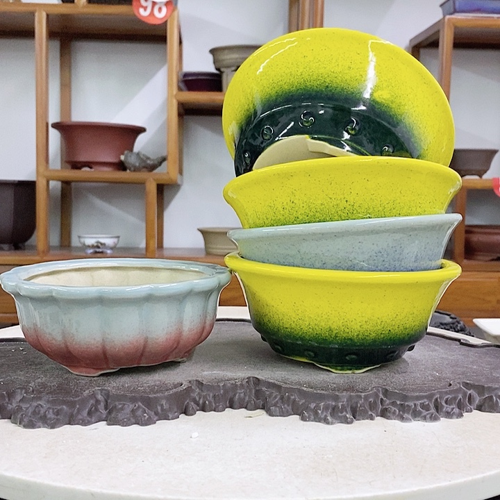 紫砂花盆瑕疵盆口走形火裂6.5-15 5.5-14