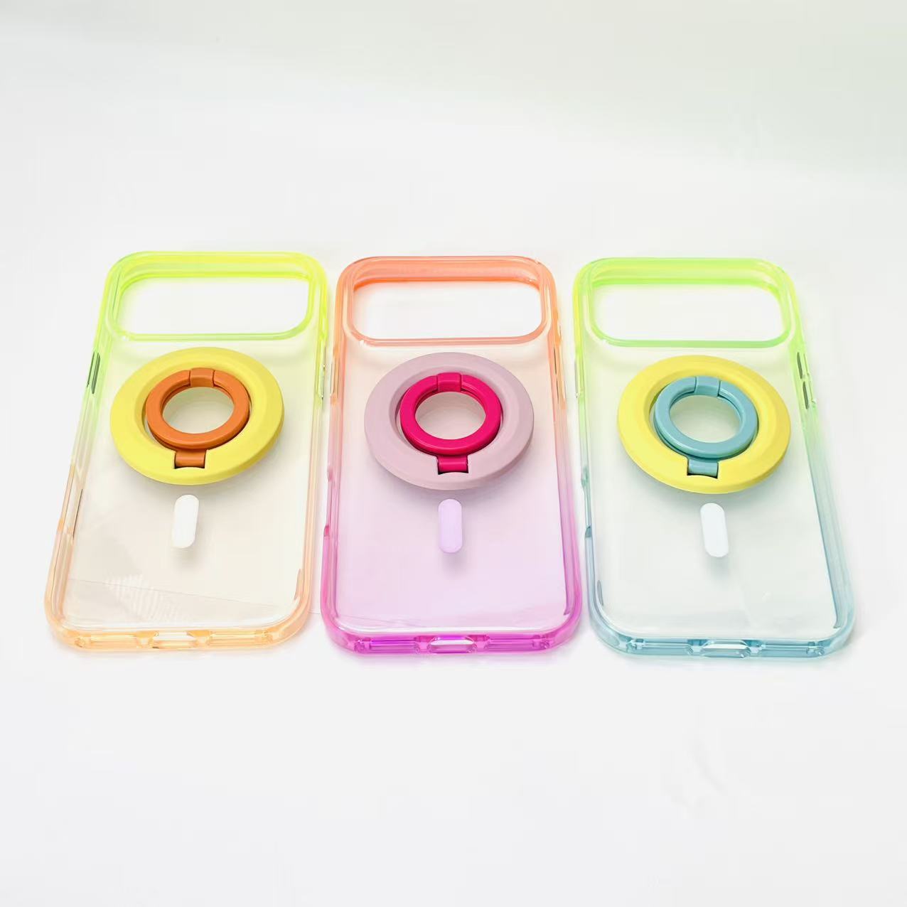 【渐变防撞条】亚克力磁吸手机壳适用于iPhone17promax/16/15/14