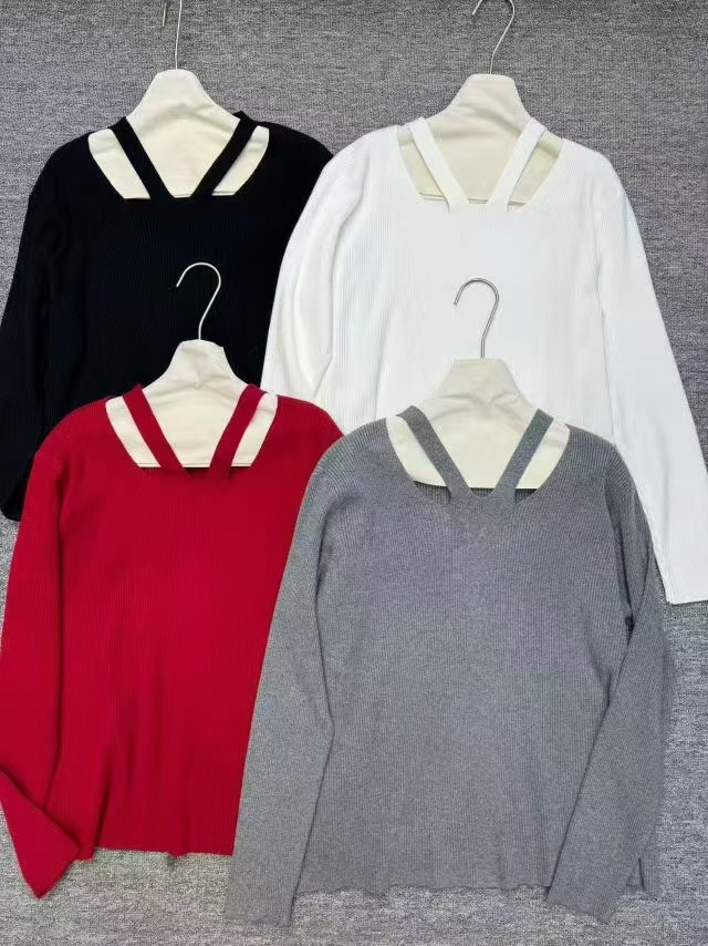 1080-5629-大码纯欲风正肩针织衫