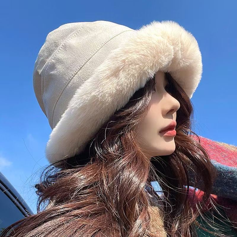 蒙古帽冬季渔夫帽女帽子韩版遮脸兔毛帽保暖盆帽日系秋冬季
