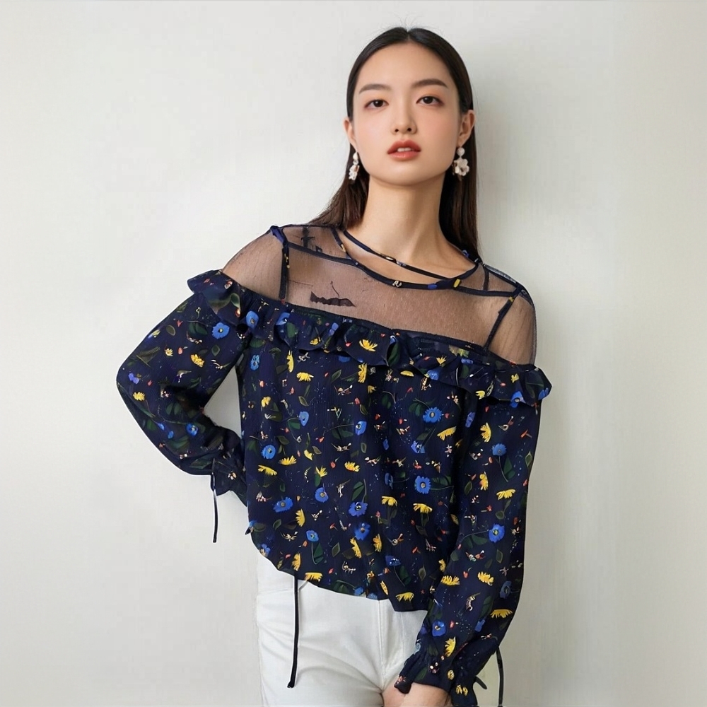 9988 GZN2时尚休闲夏季法式薄款设计感显瘦韩版长袖