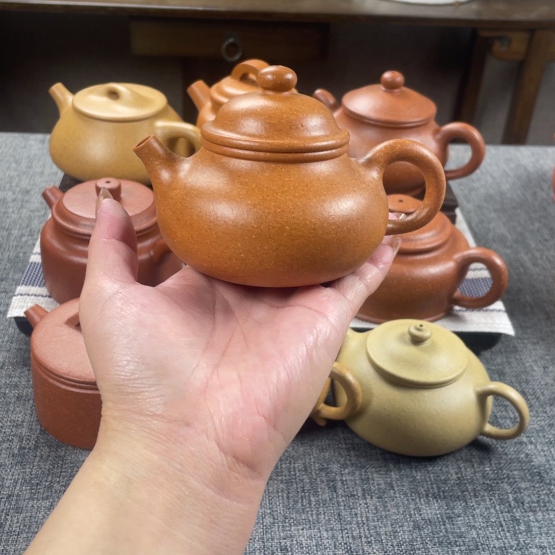 紫砂茶壶金黄段泥全手30目160手工泥