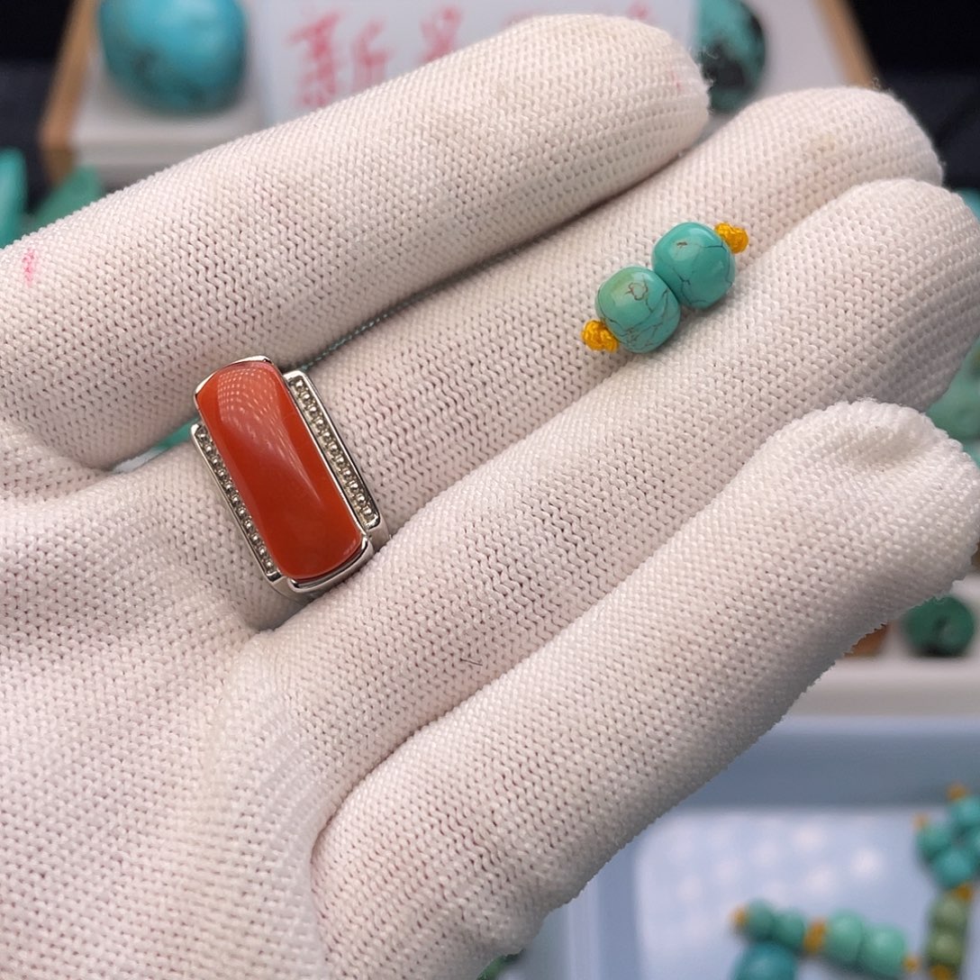 南红玛瑙未镶嵌网花老型对珠直径7mm