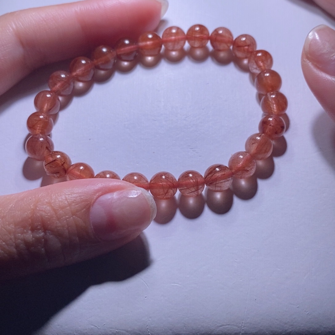 手链未镶嵌水晶红兔毛