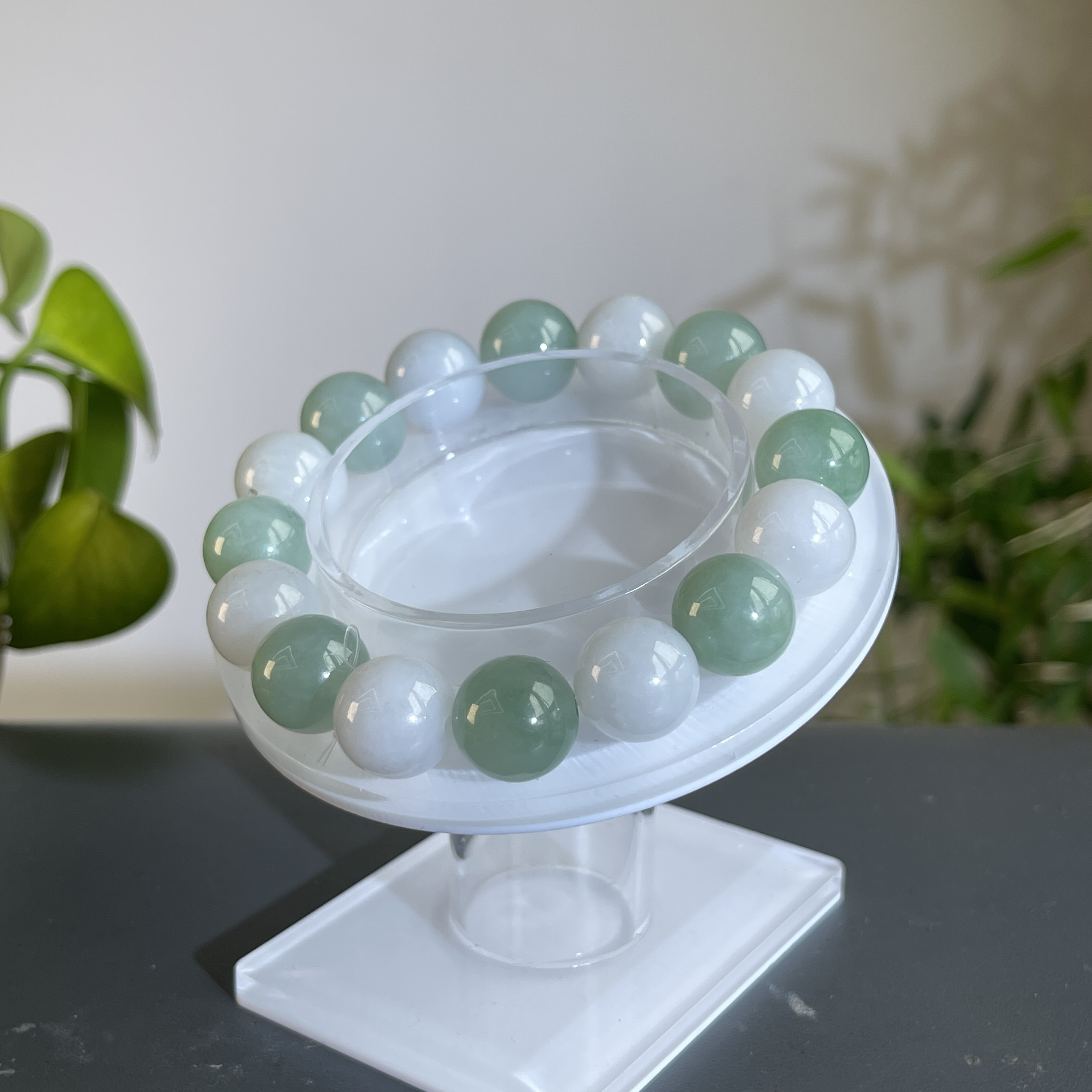 JTA14-63 天然缅甸A货翡翠  翡翠手串