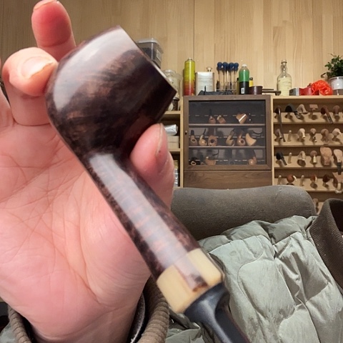 昌化石印石石楠木手工制作烟斗
