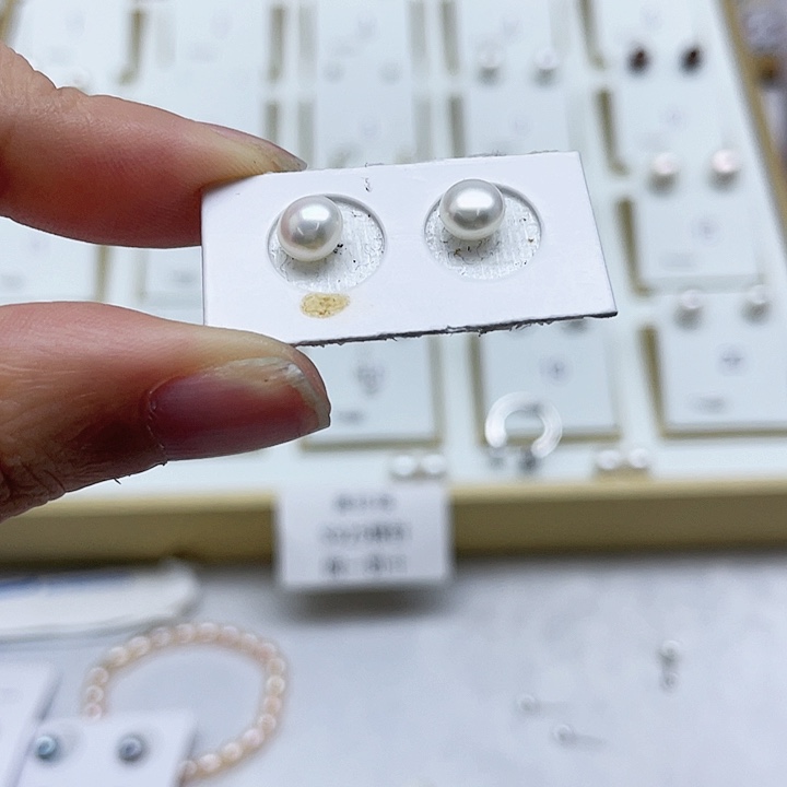 淡水珍珠耳饰银S925镶嵌H***n