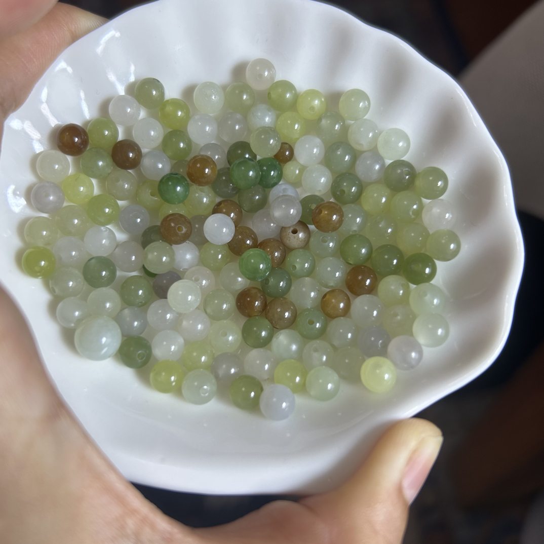 天然和田玉6mm圆珠，福利价，可挑选，多用，颜色丰富