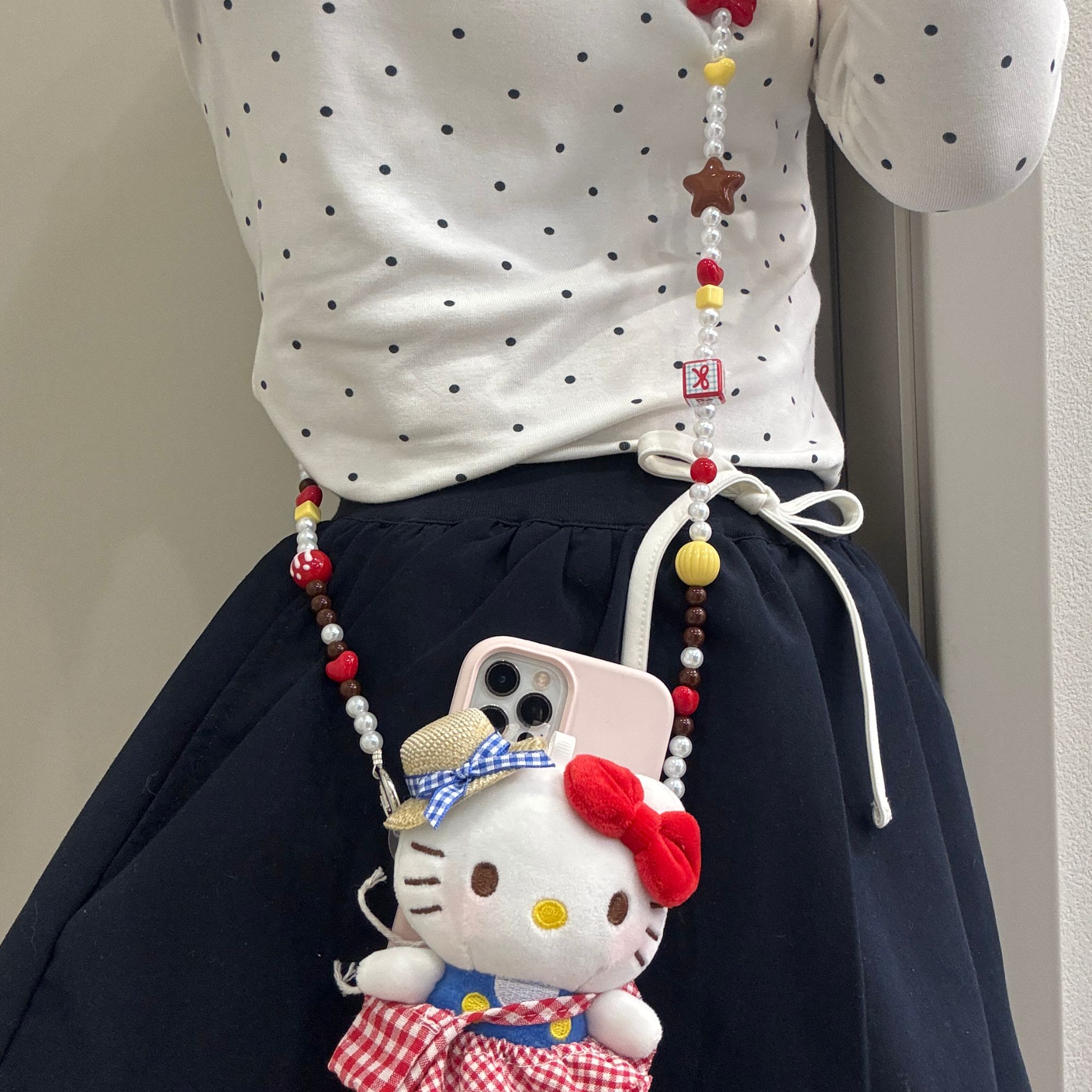 2可爱毛绒玩具DIY手机背夹-潮流百搭-手机饰品通用款斜跨链可斜挎