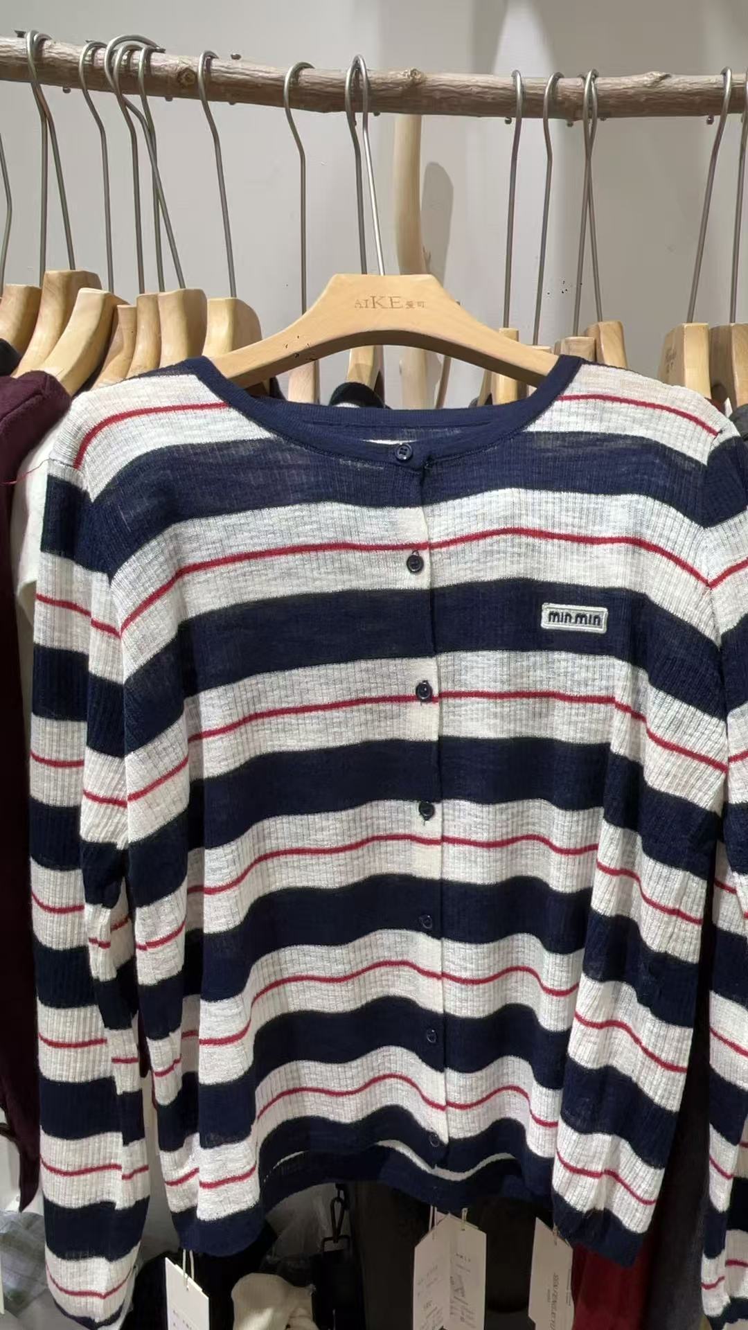 【XXQ 9969】早秋百搭条纹复古套头圆领针织