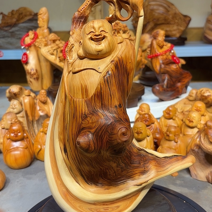 柏木太行崖柏弥勒佛