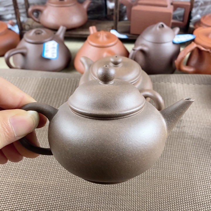 紫砂茶壶黄龙山青灰紫泥