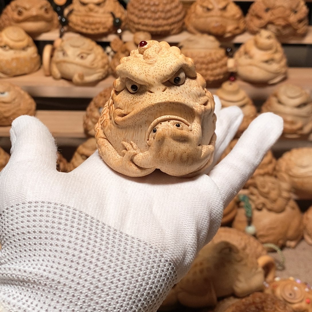 竹蛋*蛋竹根雕金蟾竹根雕