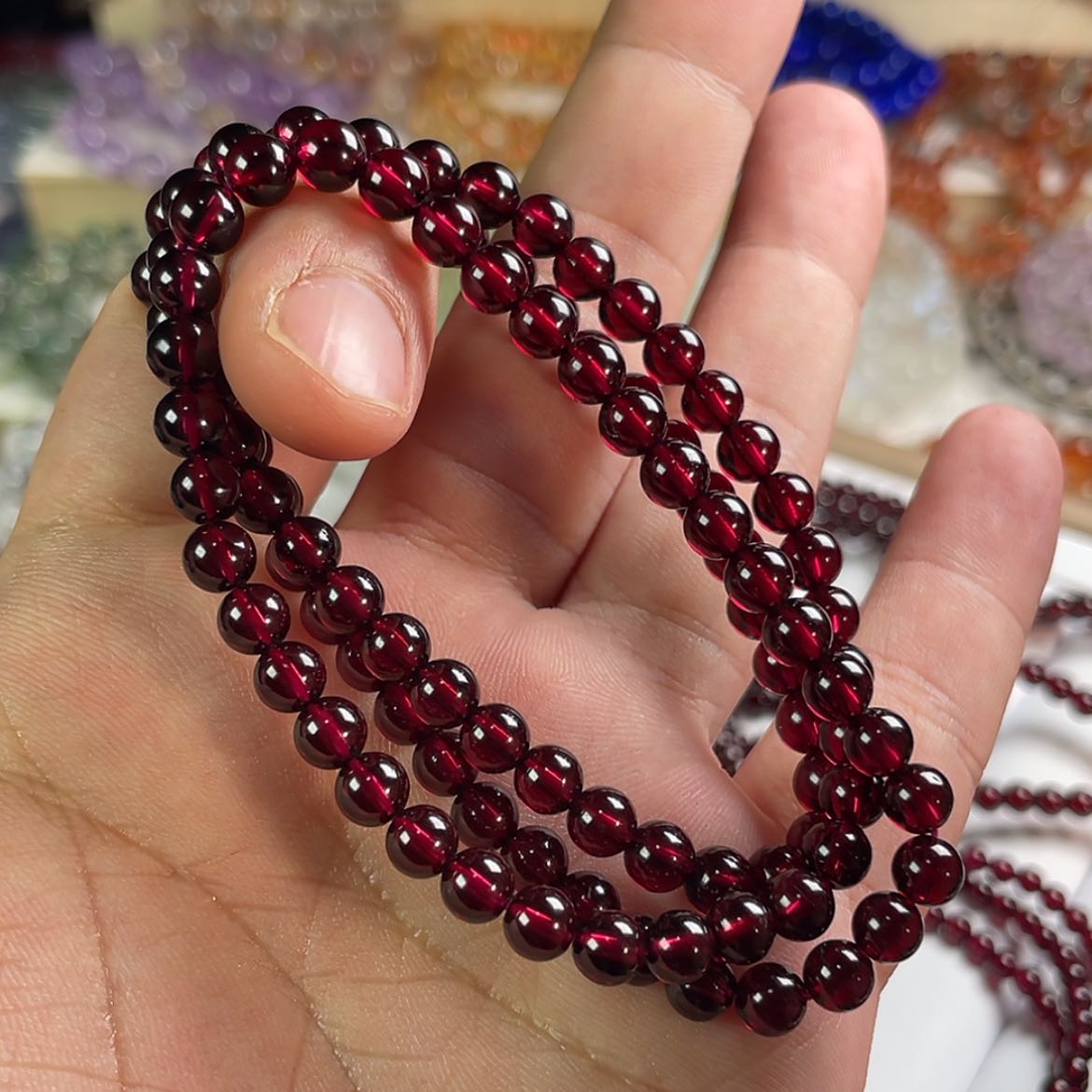 【闪购商品】石榴石手链未镶嵌5.5mm