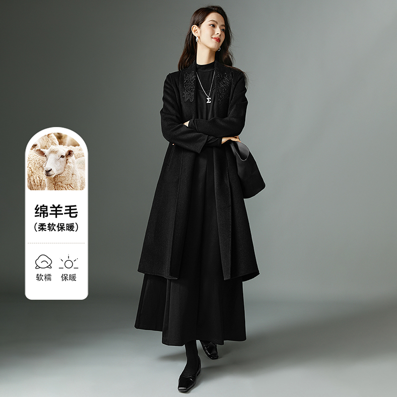 【新品】厚外套翻领大衣女24071290