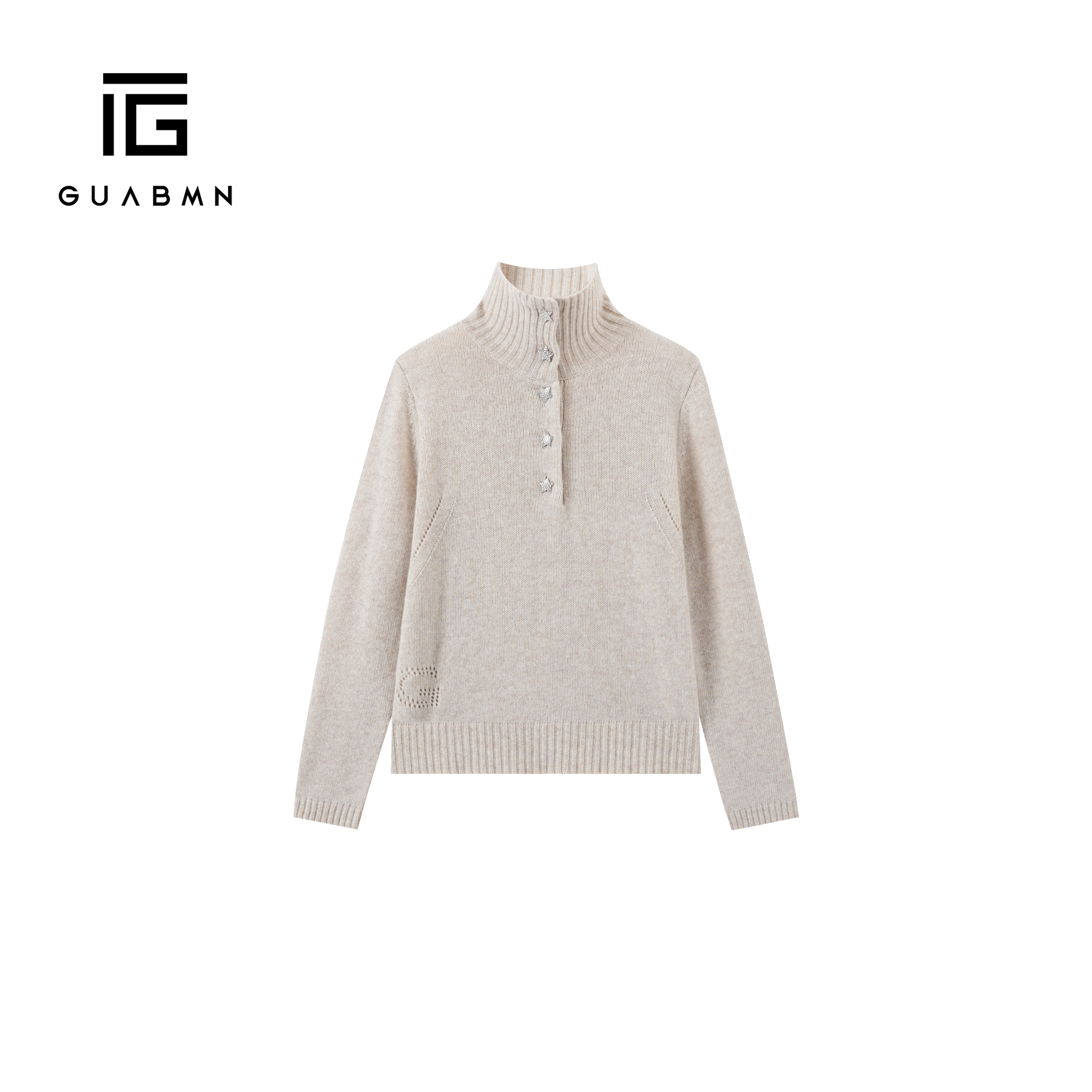 GUABMN2025冬季新款针织高领宽松套头洋气长袖休闲时尚毛衣5997