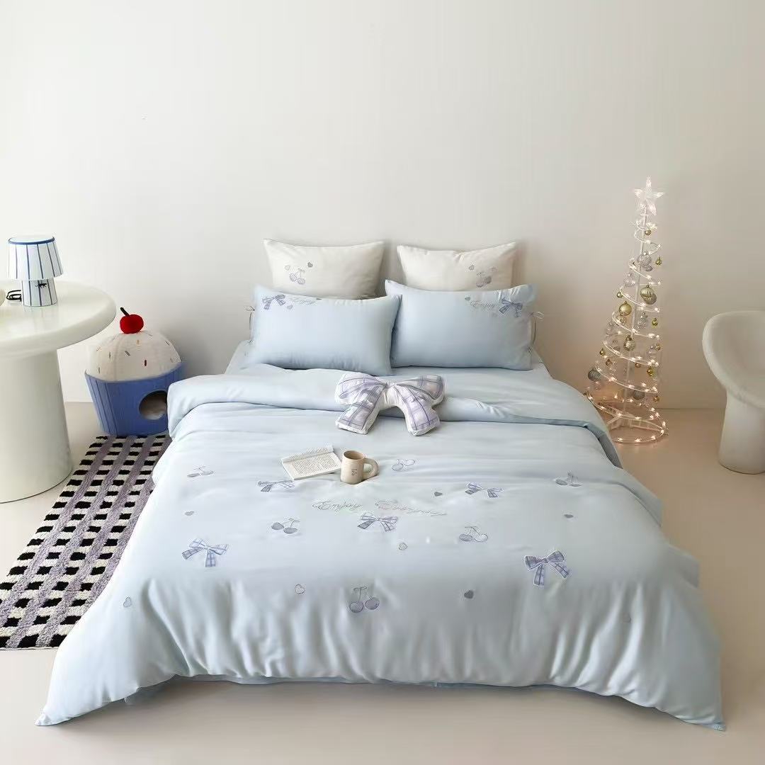 美玲 一半晴天160支莱赛尔兰精天丝四件套 轻奢设计师