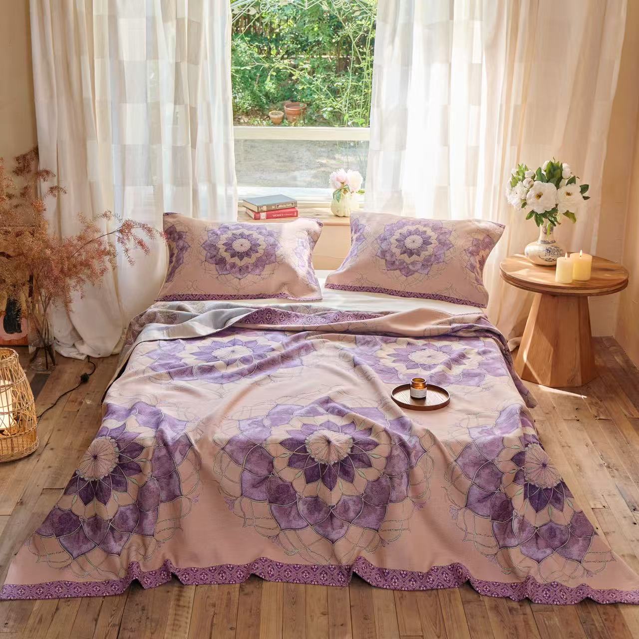 【雍容曼韵】2.3*2.5米麻床盖柔软亲肤毯