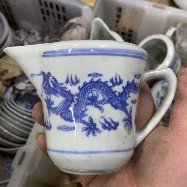 陶青花龙纹公道杯