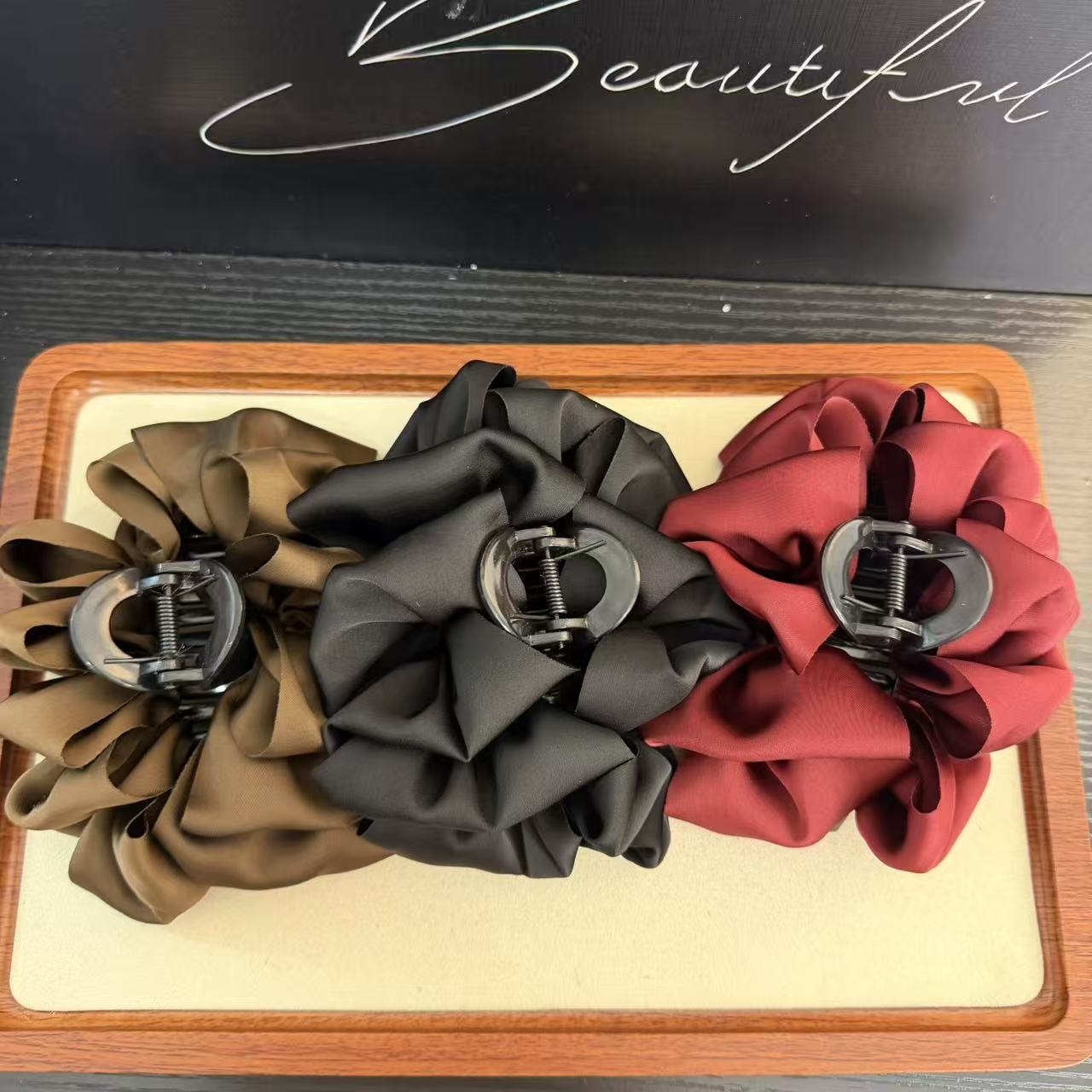 复古风抓夹女简约风发夹头饰儿童黑色法式时尚