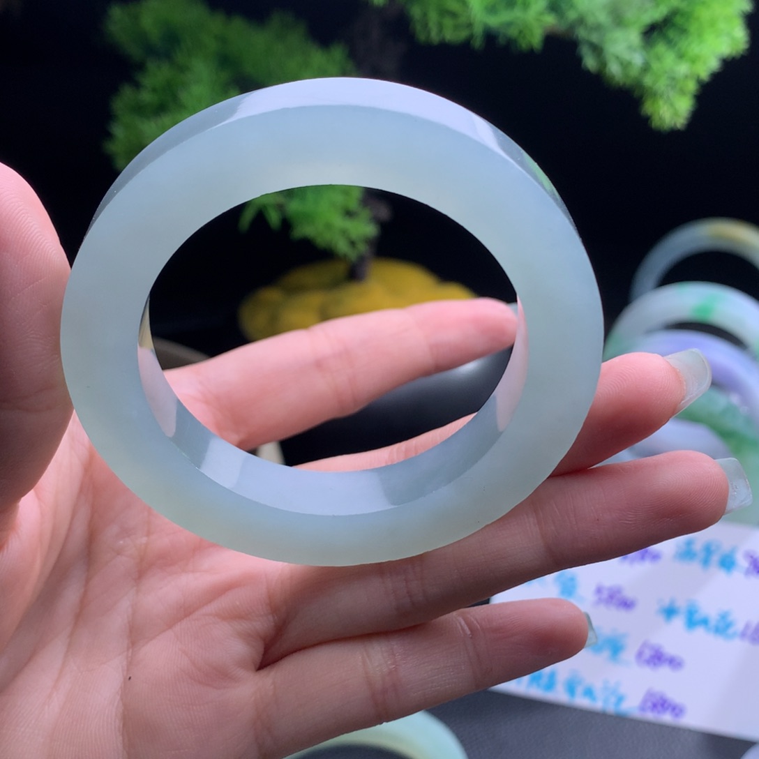 定制翡翠冰晴果冻色正圈未镶嵌